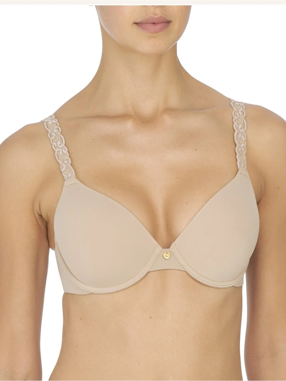 Natori Smooth Nude Underwire Bra with Lace Straps